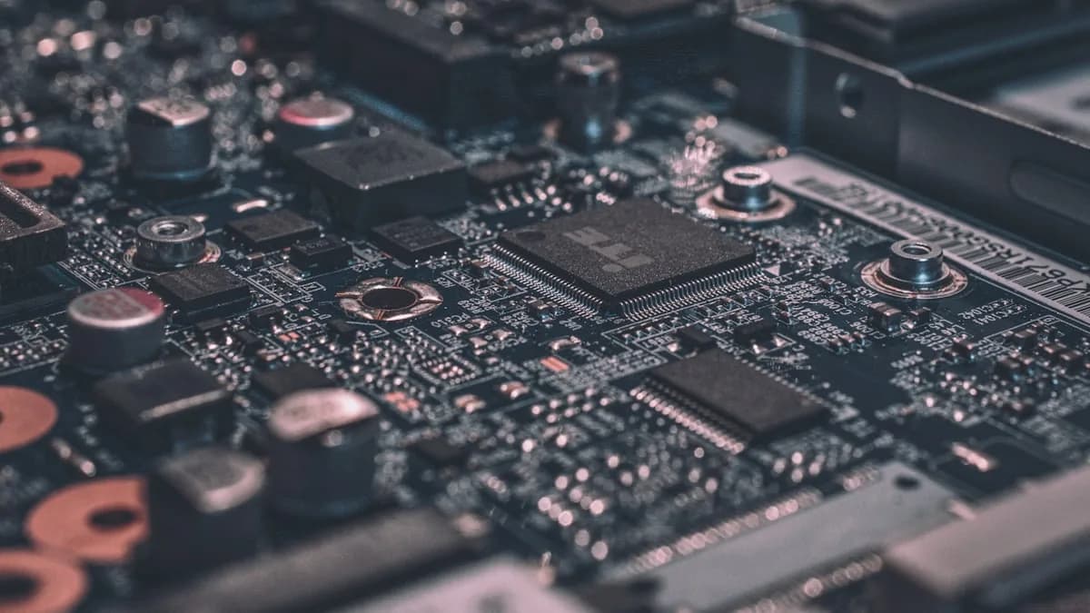 Semiconductor chips representing tech sector earnings