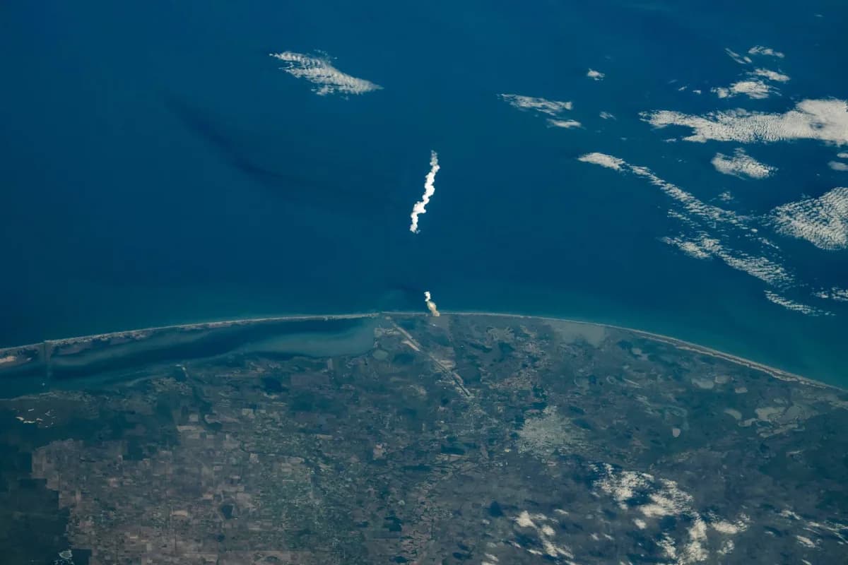SpaceX Starship launch viewed from orbit